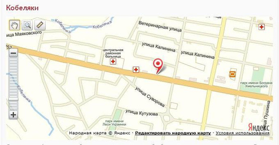 Схема рекламної площини за адресою вул.Шевченко, 52