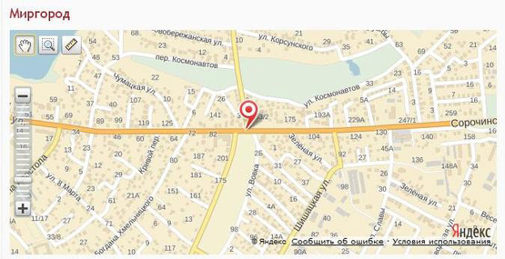 Схема рекламної площини за адресою вул. Сорочинська/ вул. Космонавтів