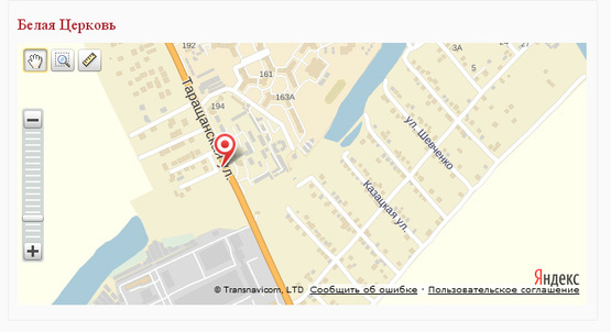 Схема рекламной плоскости по адресу вул. Таращанська, навпроти салона "Рено"