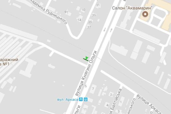 Схема рекламной плоскости по адресу Княгині Ольги вул., 7