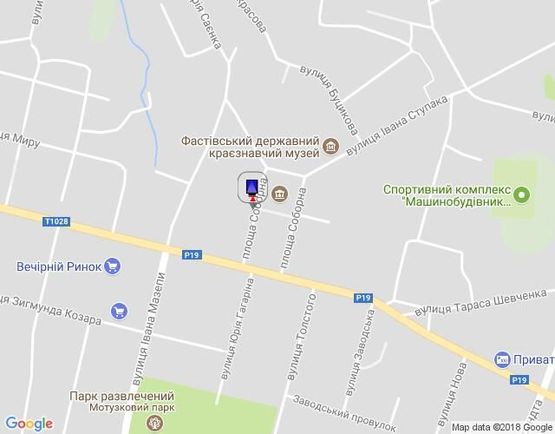 Схема рекламної площини за адресою г.Фастов, ул.Радянская, 1