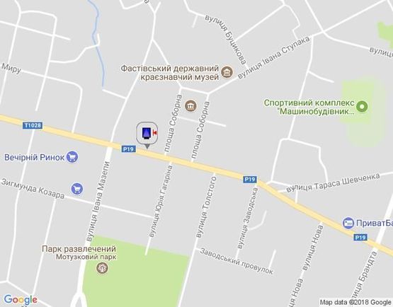 Схема рекламной плоскости по адресу г.Фастов, перекресток ул. Интернациональной и ул. Соборной