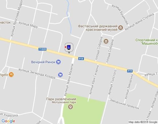 Схема рекламної площини за адресою г.Фастов, ул.Соборная, 34, Вечерний рынок