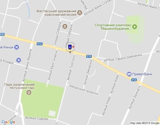 Схема рекламной плоскости по адресу г.Фастов, ул.Соборная, 27-31