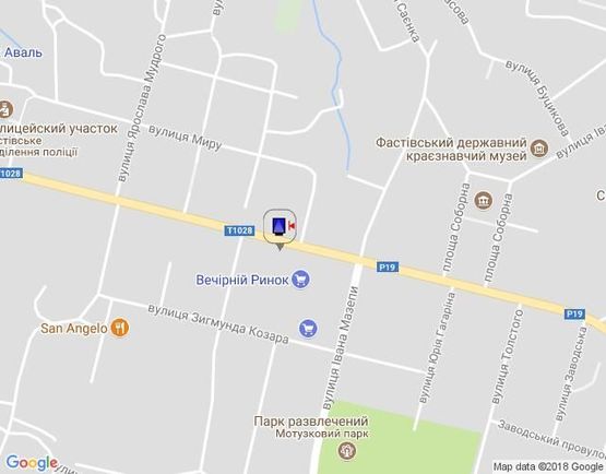 Схема рекламної площини за адресою г.Фастов, ул.Соборная, 51 Еко Маркет