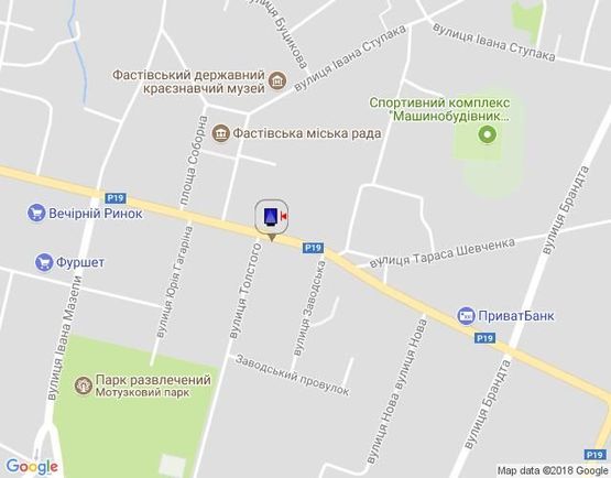 Схема рекламной плоскости по адресу г.Фастов, ул.Соборная, 29