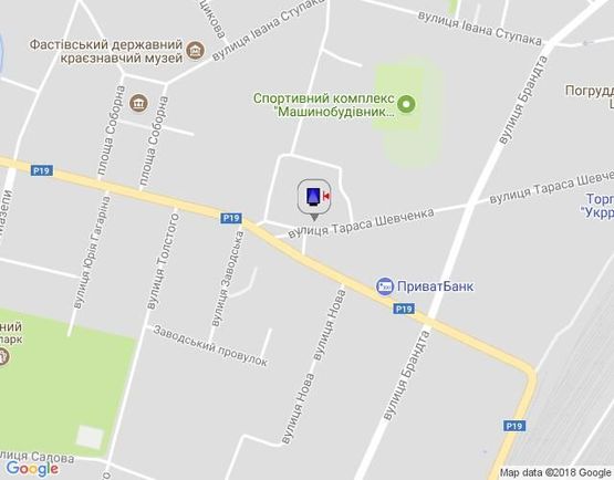 Схема рекламної площини за адресою г.Фастов, ул.Соборная, центральная площадь ДКЖ