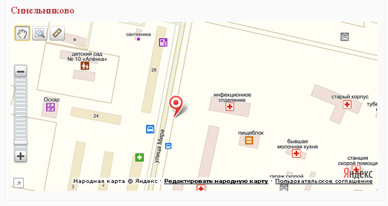 Схема рекламної площини за адресою вул. Миру, 26