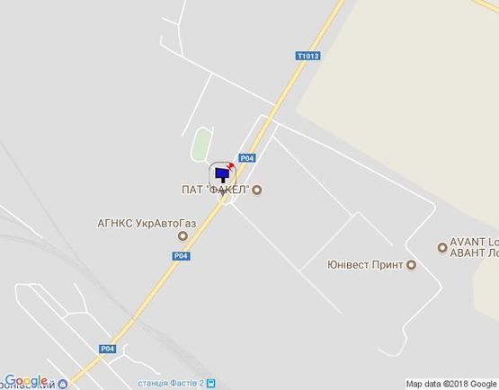 Схема рекламной плоскости по адресу г.Фастов, Кольцевая дорога, ЖД станция Фастов-2, возле заправки АГНКС УкрАвтоГаз