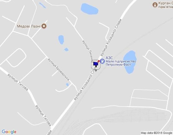 Схема рекламной плоскости по адресу г.Фастов, ул.Щербакова, 25