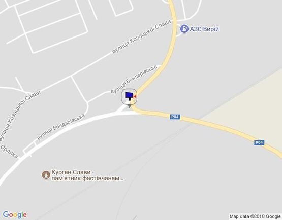 Схема рекламной плоскости по адресу перекресток ул. Щербакова, Окружной и дороги на Бышев (клумба) въезд с Окружной