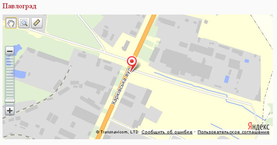 Схема рекламной плоскости по адресу вул.Харківська, 1-в, з-д "Фанні"