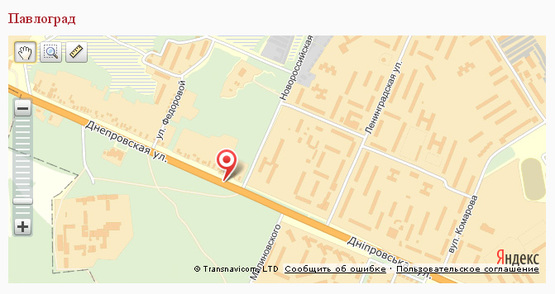 Схема рекламной плоскости по адресу вул. Дніпровська, 495, виїзд на м.Донецьк