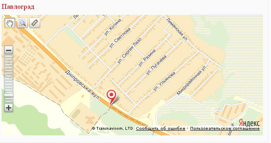 Схема рекламной плоскости по адресу вул. Дніпровська, 383, виїзд з м.Донецьк