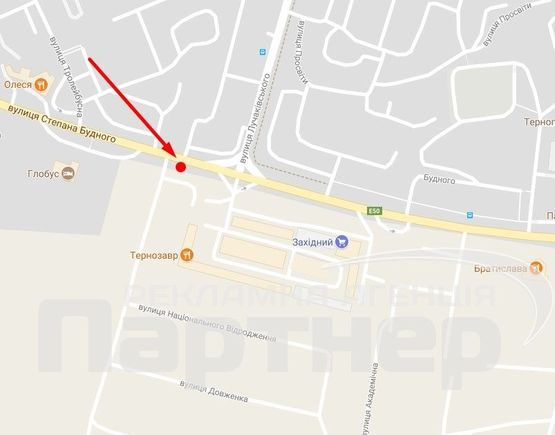 Схема рекламної площини за адресою С. Будного