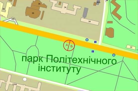 Схема рекламной плоскости по адресу Победы проспект, 34 (напр.Медуниверситета)