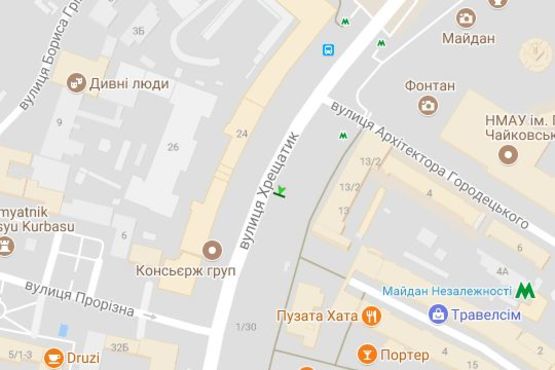 Схема рекламної площини за адресою Хрещатик вул., 13  ( ТД "Хрещатик")