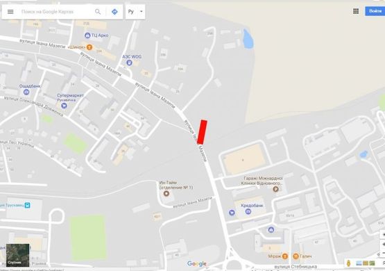 Схема рекламної площини за адресою Мазепи ( переїзд) до центру