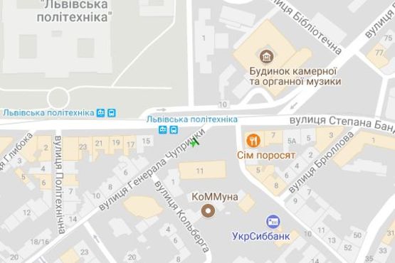 Схема рекламной плоскости по адресу Генерала Чупринки вул. - Степана Бандери вул.