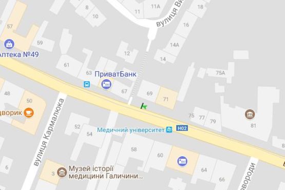 Схема рекламной плоскости по адресу Личаківська вул., 69