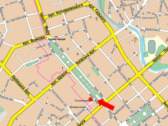 Схема рекламной плоскости по адресу проспект Мира, 32, пиццерия "Маркони" (сторона Б)