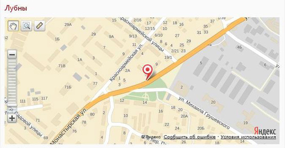 Схема рекламної площини за адресою вул. Вишневецких,7  (вул.Червоні Казарми)