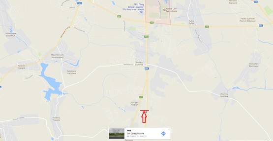 Схема рекламної площини за адресою Обїздна М-06, Київ-Чоп, в напрямку в'їзду до Львова, перед вїздом с. Ков'ярі, перед АЗС WOG (правий)