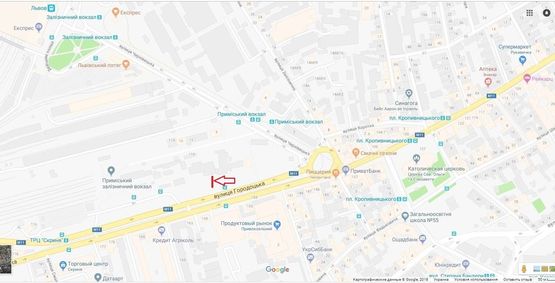 Схема рекламной плоскости по адресу Н-17 Під'їзд до м.Львів, за Дублянами в сторону Києва