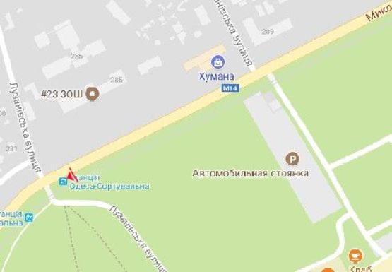 Схема рекламної площини за адресою Николаевская дорога, 283 напротив