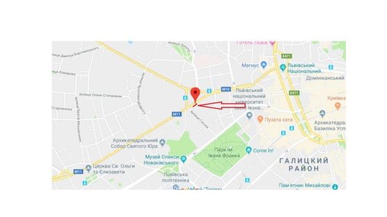 Схема рекламной плоскости по адресу вул.Городоцька Церква святої Анни (зупинка гр.транспорту)