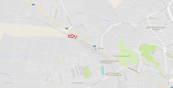 Схема рекламной плоскости по адресу вул. Шевченка, 139, місце №2 (в сторону центру)