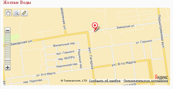 Схема рекламної площини за адресою вул. Заводська, центральний ринок