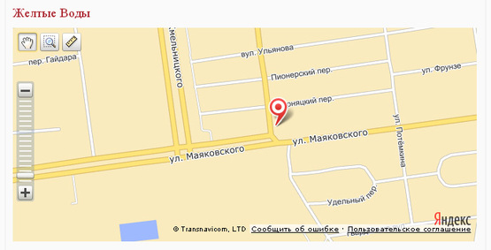 Схема рекламної площини за адресою вул. Маяковського/ вул. Першотравнева