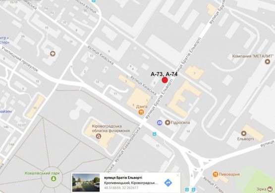 Схема рекламной плоскости по адресу ул. Эльворти (ул. Орджоникидзе)