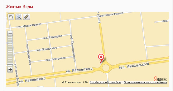 Схема рекламної площини за адресою вул. Маяковського, біля учбового комплекск "Стратегія"