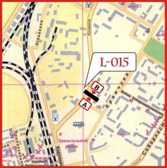 Схема рекламної площини за адресою вул. Конякіна, 31 (район автостанції №1)