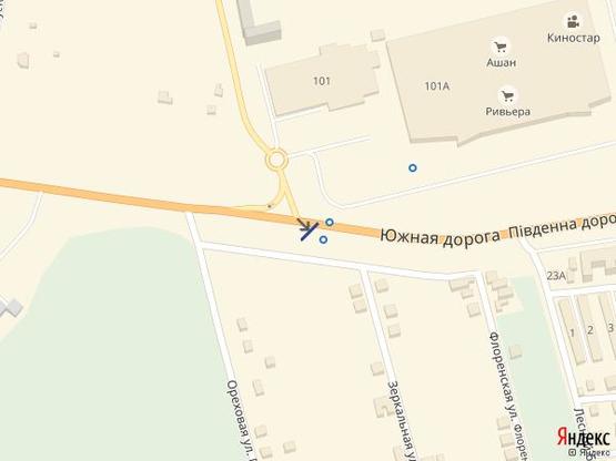 Схема рекламної площини за адресою Одесса - Южный 17+400