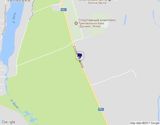 Схема рекламной плоскости по адресу Столичне шосе, 130 м від зупинки "Динамо", вправо (в сторону Конча-Заспи)