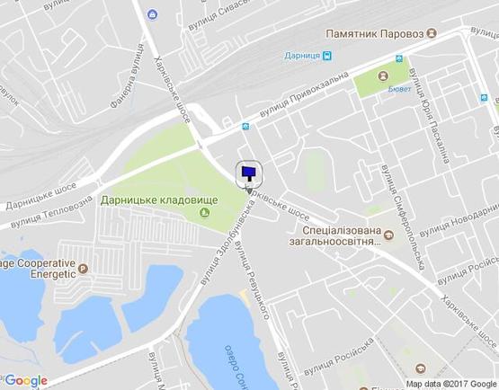 Схема рекламной плоскости по адресу Харківське шосе/вул. Здолбунівська (неподалік від залізничної ст. Дарниця)