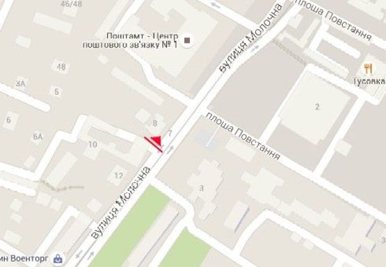 Схема рекламной плоскости по адресу Молочная ул., 8