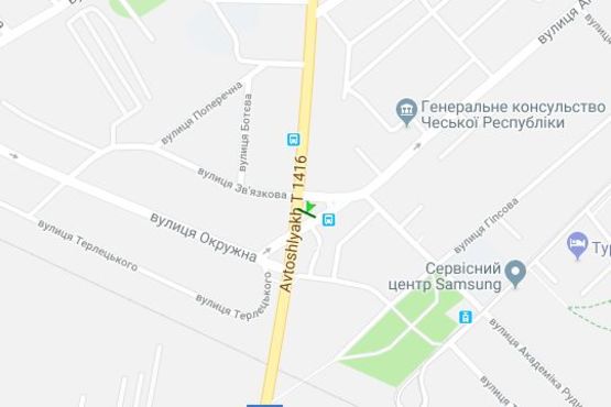 Схема рекламной плоскости по адресу Кульпарківська вул. - Антоновича вул.