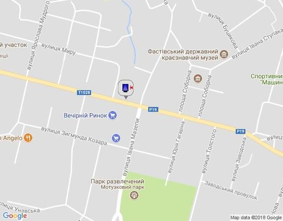 Схема рекламної площини за адресою г.Фастов, ул.Соборная, 34, Вечерний рынок