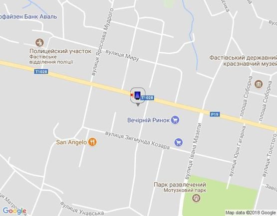 Схема рекламной плоскости по адресу г.Фастов, ул.Соборная, 59