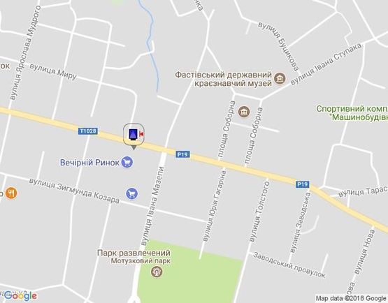 Схема рекламной плоскости по адресу г.Фастов, ул.Соборная, 43, Вечерний рынок