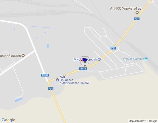 Схема рекламной плоскости по адресу г.Фастов, Кольцевая дорога, жилмасив Мироновский парк,300м.от ул.Ломоносова,выезд на Б.Церковь