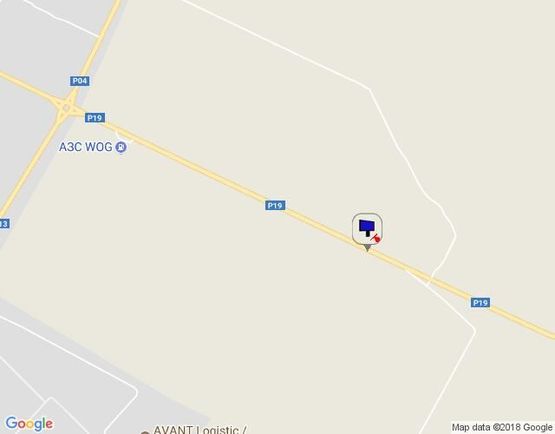 Схема рекламной плоскости по адресу г.Фастов,  ул.Якубовского, выезд, въезд на Киев