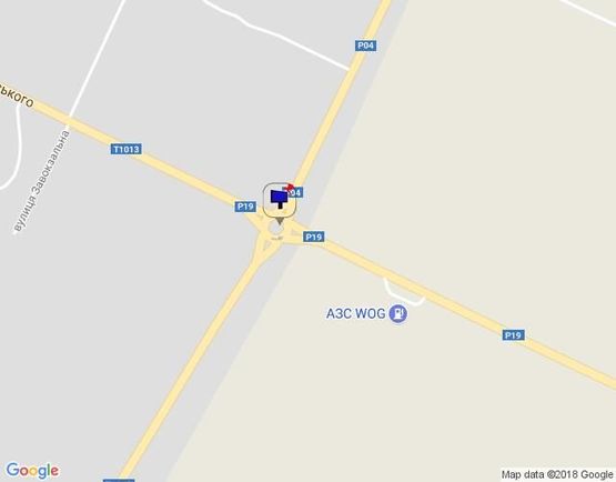 Схема рекламной плоскости по адресу перекресток ул. Якубовского и Окружной дороги,  (клумба)выезд на Окружную, на Киев