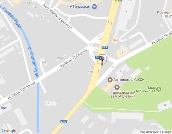 Схема рекламной плоскости по адресу просп. Свободы (ул.60л.Октября), перекр. с ул. Чкалова, возле Электростанции, напротив автошколы «СИЮЖ», самая крупная транспортная развязка