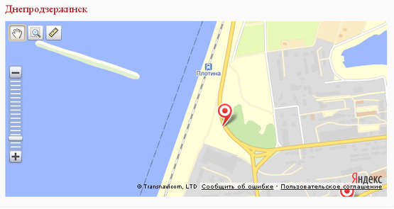 Схема рекламной плоскости по адресу ул. Днепростроевская (съезд с плотины)