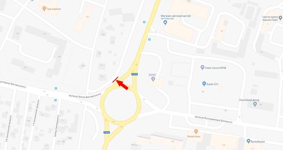 Схема рекламной плоскости по адресу вул Кульпарківська, кільце